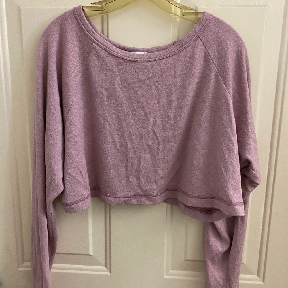 Fashion Nova - XL Blush Pink Crop Top with Long Sleeves